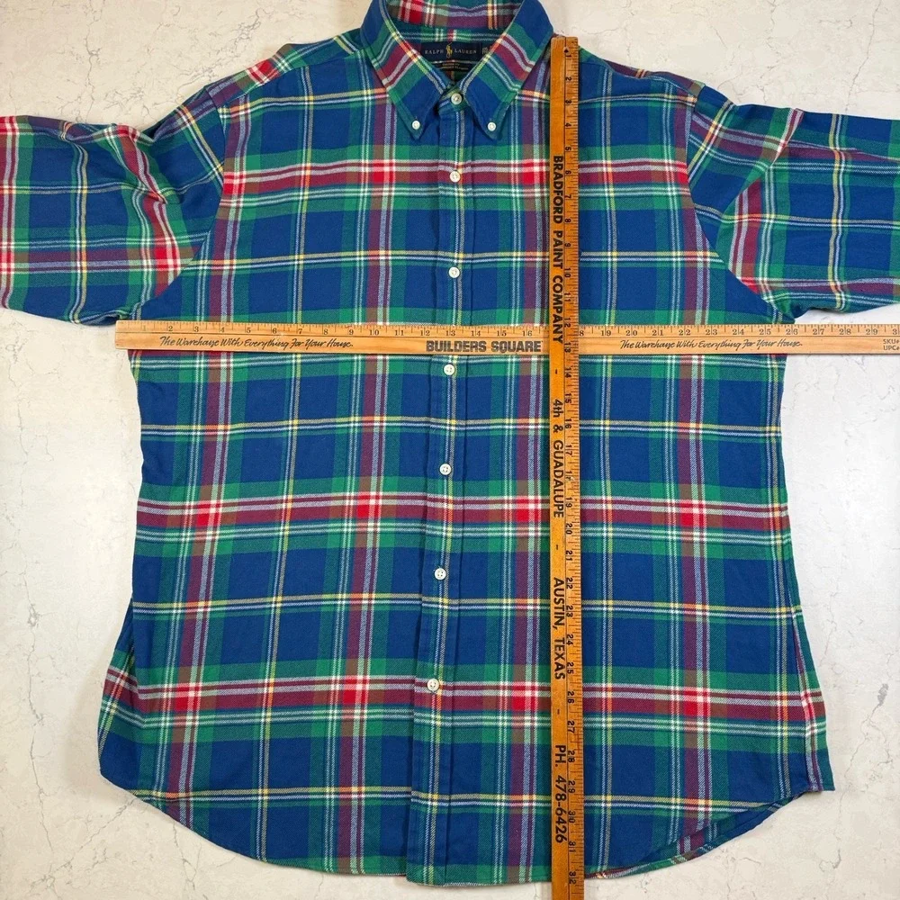 Polo Ralph Lauren Classic Fit Performance Flannel Shirt XXL Blue Plaid Long Slee